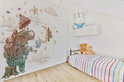 Wall sticker 80x111 A magical land of animals in pastel drawing