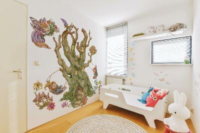 Wall sticker 80x129 Forest magic: fairies, dwarves and a pastel house