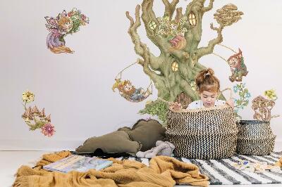 Wall sticker 80x129 Forest magic: fairies, dwarves and a pastel house