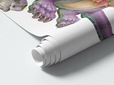 Wall sticker 80x97 A fairy-tale family of colorful dragons in pastels