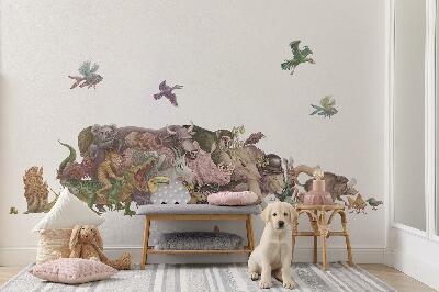 Wall sticker 80x138 Magical animals in pastel graphics