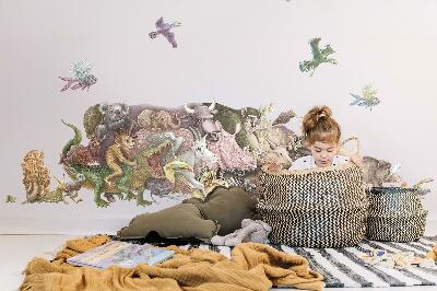 Wall sticker 80x138 Magical animals in pastel graphics