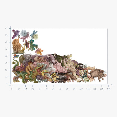 Wall sticker 80x138 Magical animals in pastel graphics