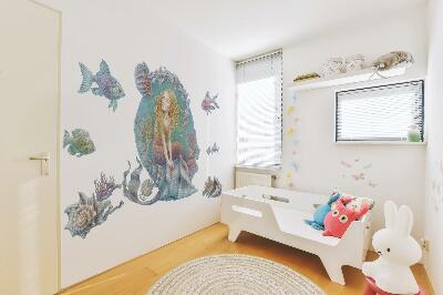 Wall sticker 80x71 Mermaid in a pastel underwater world