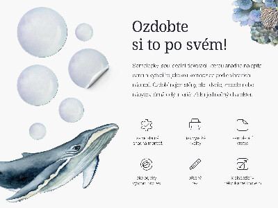 Wall sticker 80x71 Mermaid in a pastel underwater world
