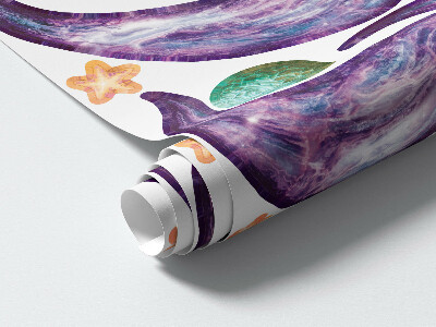 Wall sticker 80x123 Space adventures of rockets and planets in pastels