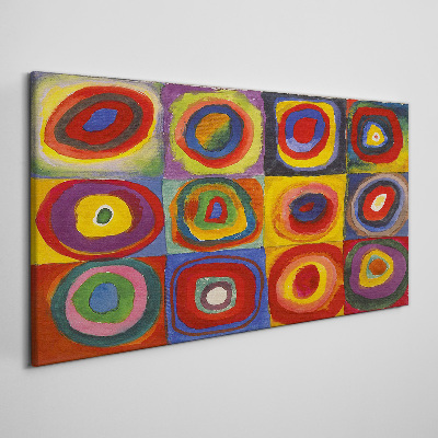 Color Studio: Squares with Concentric Circles Kandinsky Print on canvas