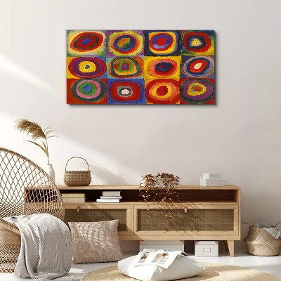 Color Studio: Squares with Concentric Circles Kandinsky Print on canvas