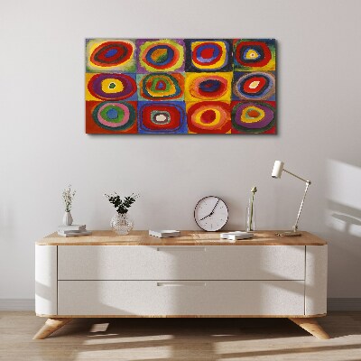 Color Studio: Squares with Concentric Circles Kandinsky Print on canvas
