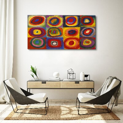 Color Studio: Squares with Concentric Circles Kandinsky Print on canvas