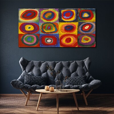 Color Studio: Squares with Concentric Circles Kandinsky Print on canvas