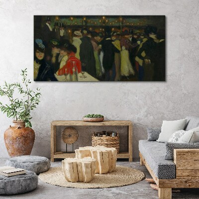 Evening at the cafe Canvas wall art