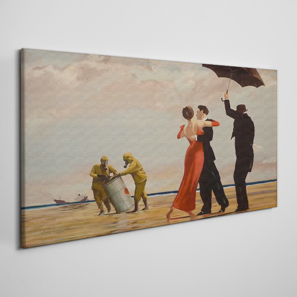Romantic walk on the beach Print on canvas