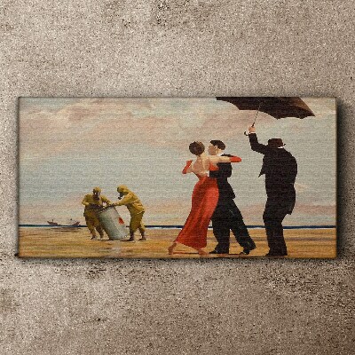 Romantic walk on the beach Print on canvas