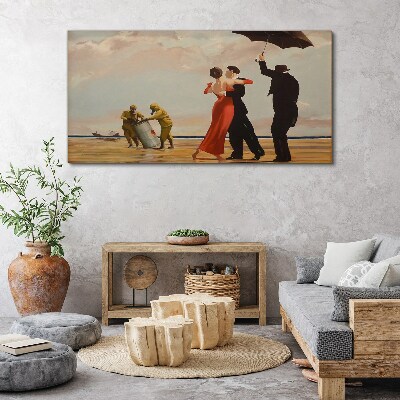 Romantic walk on the beach Print on canvas