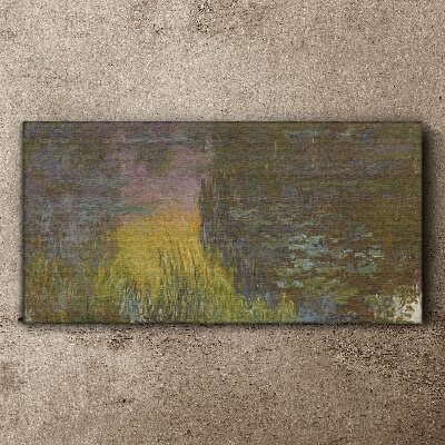 Golden reflection in the water Canvas wall art