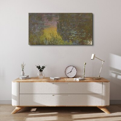 Golden reflection in the water Canvas wall art
