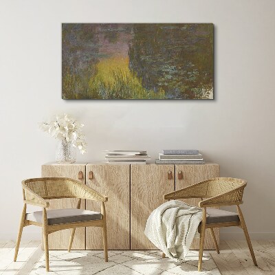 Golden reflection in the water Canvas wall art