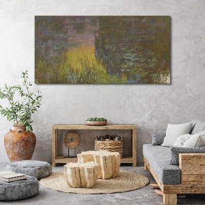 Golden reflection in the water Canvas wall art