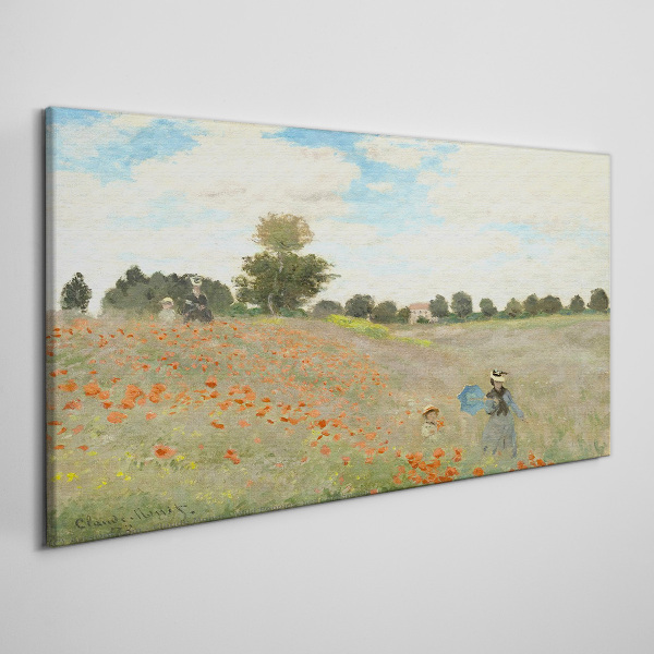 Fields of poppies in the summer sun Print on canvas