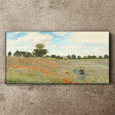 Fields of poppies in the summer sun Print on canvas