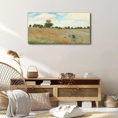 Fields of poppies in the summer sun Print on canvas