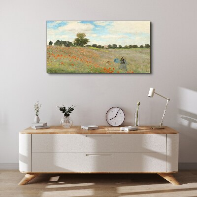 Fields of poppies in the summer sun Print on canvas