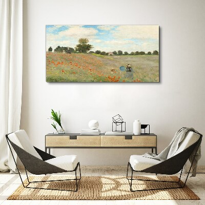 Fields of poppies in the summer sun Print on canvas