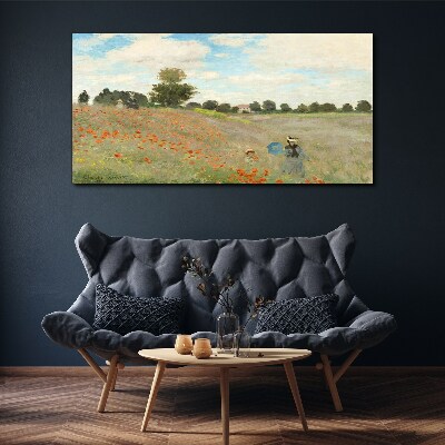 Fields of poppies in the summer sun Print on canvas