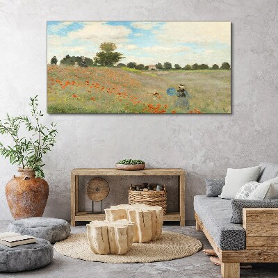 Fields of poppies in the summer sun Print on canvas