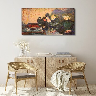 Evening at the cafe Canvas wall art