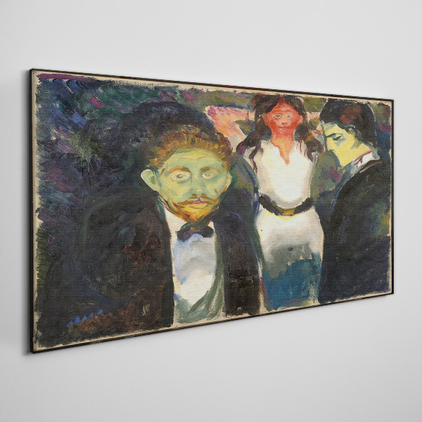 Green faces in the night landscape Canvas wall art