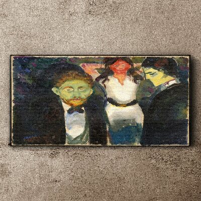 Green faces in the night landscape Canvas wall art