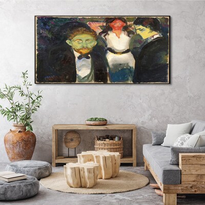 Green faces in the night landscape Canvas wall art