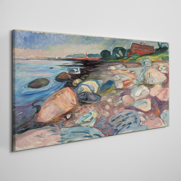 Seaside landscape with stones Canvas wall art