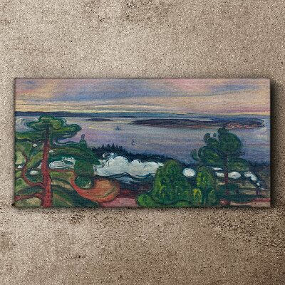 Seascape with trees Print on canvas