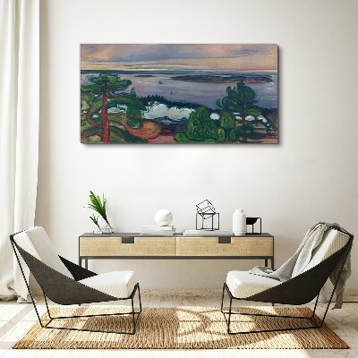 Seascape with trees Print on canvas