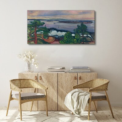 Seascape with trees Print on canvas