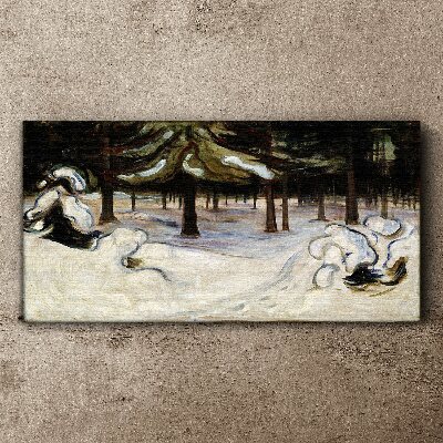 Winter landscape with trees Canvas wall art