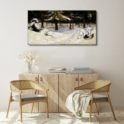 Winter in the forest munch Canvas print