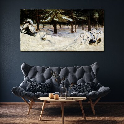 Winter landscape with trees Canvas wall art
