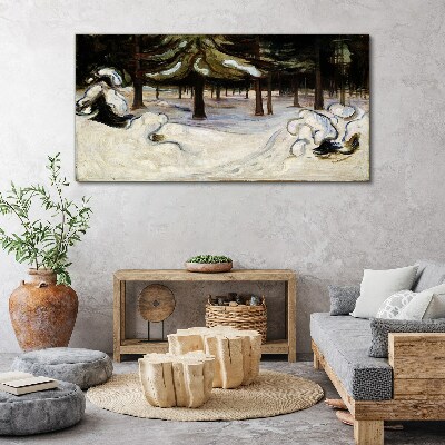 Winter landscape with trees Canvas wall art