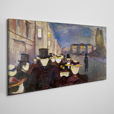 Evening walk in the city Print on canvas