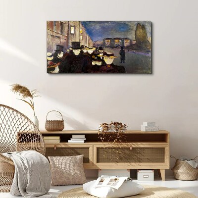 Evening walk in the city Print on canvas