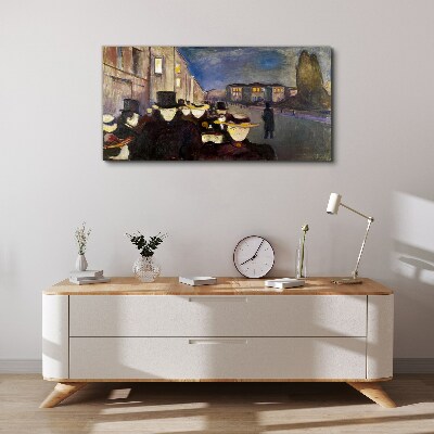 Evening walk in the city Print on canvas