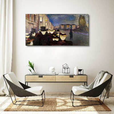 Evening walk in the city Print on canvas