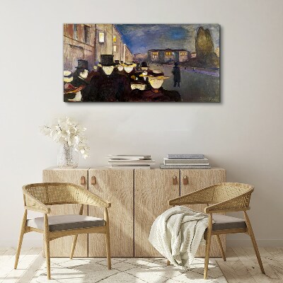 Evening walk in the city Print on canvas