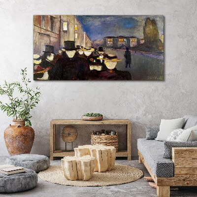 Evening walk in the city Print on canvas