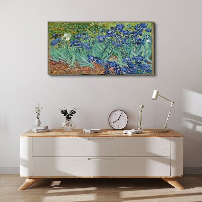 Irises in the garden Canvas wall art