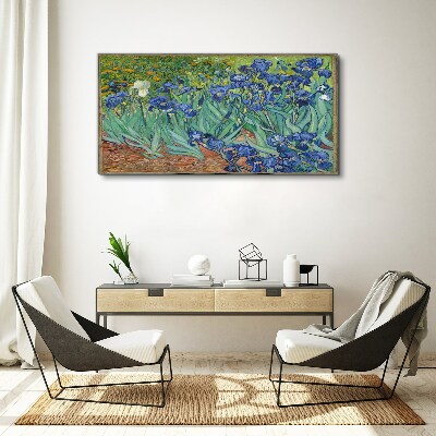 Irises in the garden Canvas wall art